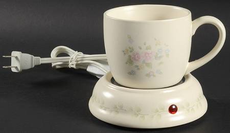Tea Rose 2 Piece Electric Coffee Cup Warmer