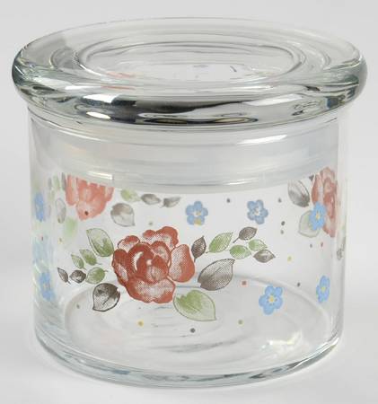 Tea Rose 3" Glassware Storage Jar & Lid