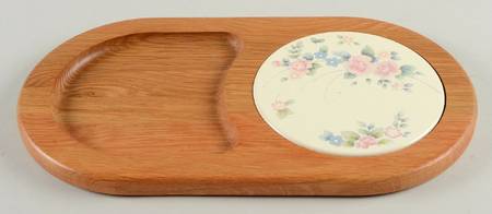 Tea Rose Cheese & Cracker-Oval Wood Tray