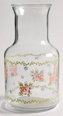 Tea Rose Glassware Decanter No Lid