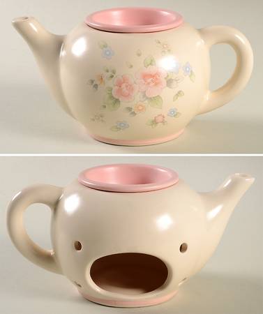 Tea Rose Wax Tart Warmer-Teapot W/Lid