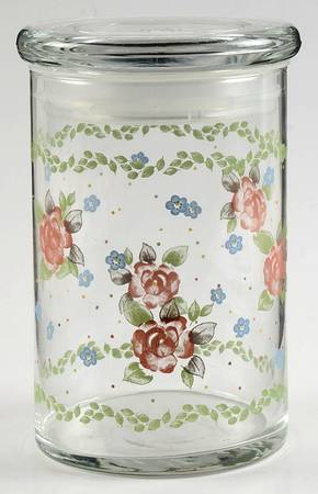 Tea Rose 5" Glassware Storage Jar & Lid