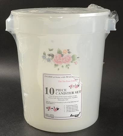 Tea Rose (10 Piece) Plastic Canister Set