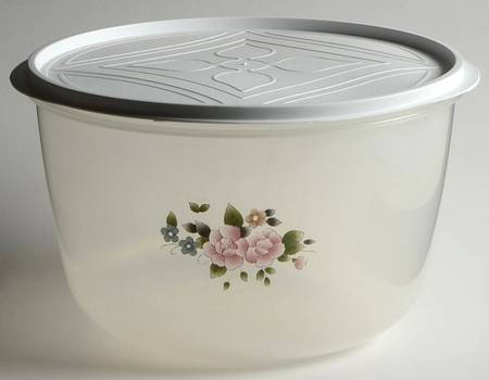 Tea Rose 9" Plastic Nested Storage Bowl & Lid