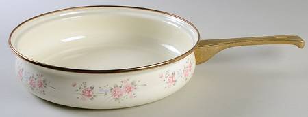 Tea Rose 10" Metal Skillet No Lid