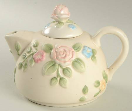 Tea Rose Teapot for Individual Teapot & Lid with Cup