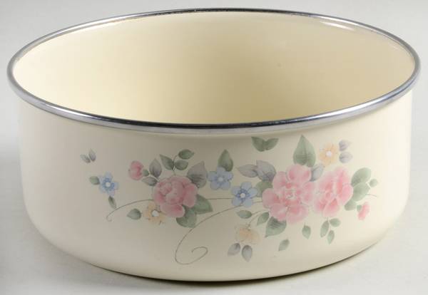 Tea Rose 7 3/8" Metal Bowl