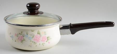 Tea Rose 1.5qt Metal Covered Saucepan