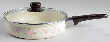 Tea Rose 9" Metal Skillet & Lid