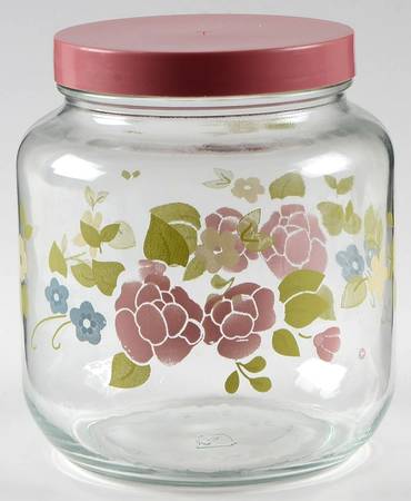 Tea Rose 6" Glassware Storage Jar & Lid