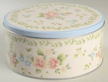 Tea Rose Small Round Storage Tin & Lid