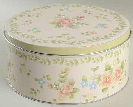 Tea Rose Medium Round Storage Tin & Lid