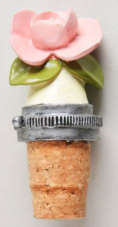 Tea Rose Wine Bottle Stopper