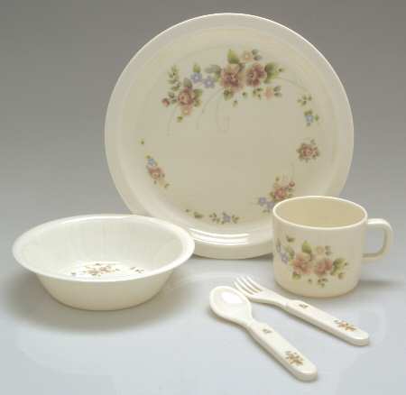 Tea Rose (5 Piece) Melamine Kid's Set