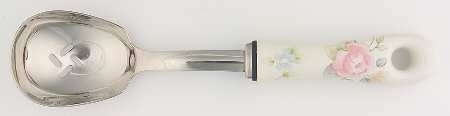 Tea Rose Slotted Serving Spoon with Stainless Bowl