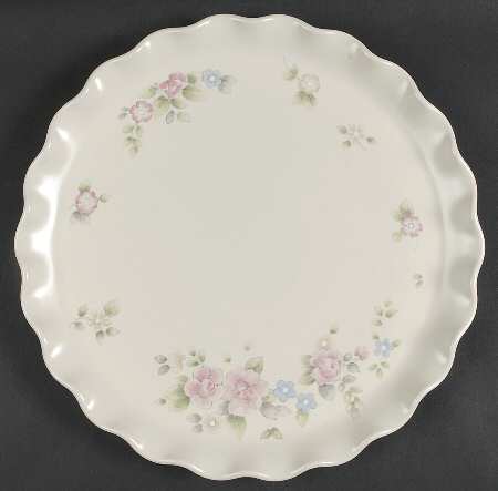 Tea Rose Fluted Cake Plate