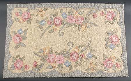 Tea Rose Hook Rectangular Rug