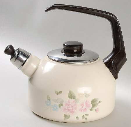 Tea Rose Metal Kettle & Lid by Pfaltzgraff