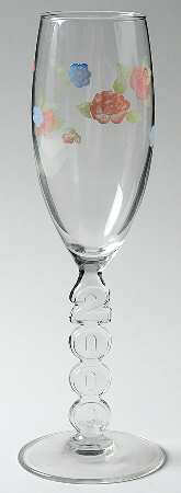 Tea Rose Millennium Glassware Champagne Flute by Pfaltzgraff