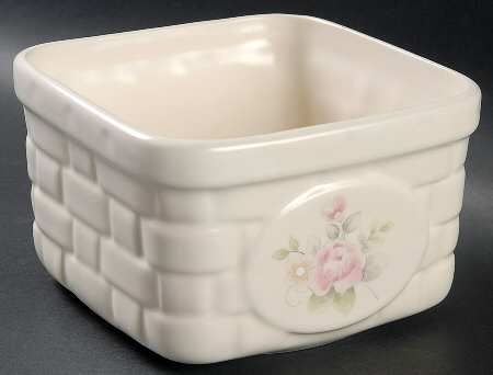 Tea Rose Square Basket