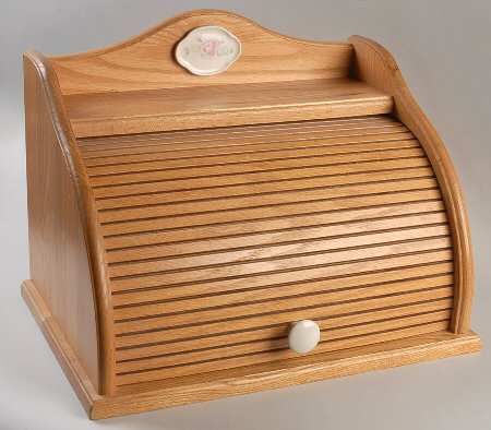 Tea Rose Wood Bread Box