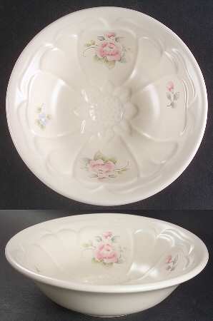 Tea Rose 7" Floral Embossed Bowl by Pfaltzgraff