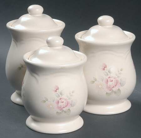 Tea Rose (3 Piece) Canister Set (2 Sizes of 4" & 5")