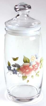 Tea Rose Large Glassware Canister by Pfaltzgraff