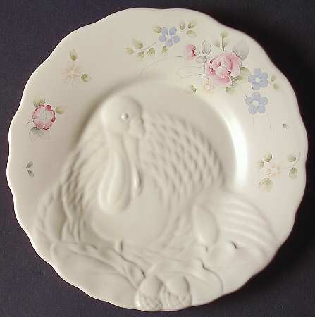 Tea Rose Turkey Embossed Buffet Plate