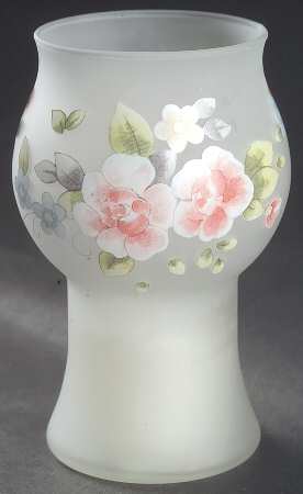Tea Rose Glass Mini Pillr Float Candleholder