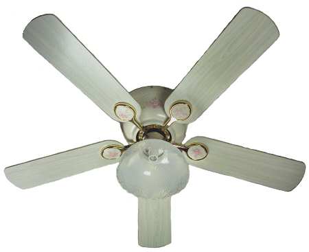 Tea Rose Ceiling Fan & Light with Pull by Pfaltzgraff