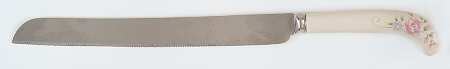 Tea Rose Cake Knife/Server with Stainless Blade