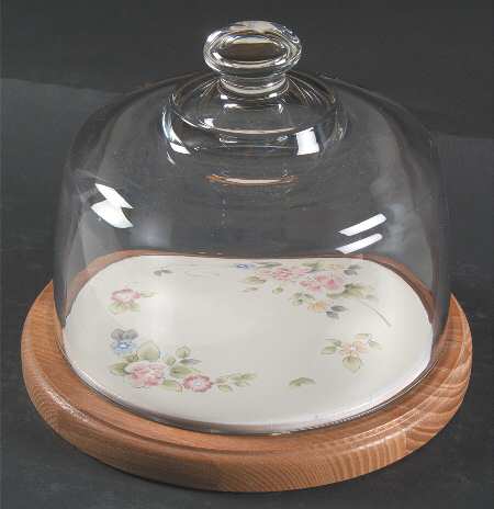 Tea Rose Cheese and Cracker Set with Dome