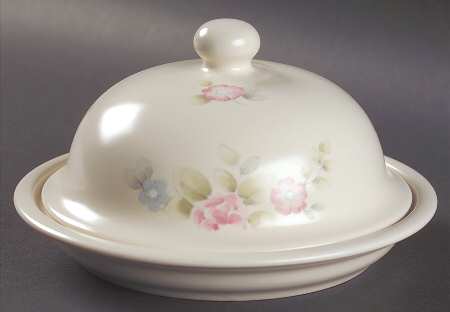 Tea Rose Round Covered Butter by Pfaltzgraff