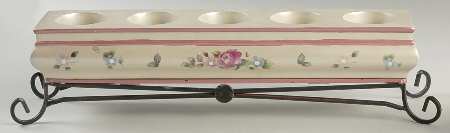 Tea Rose Centerpiece-Five Light/Linear-Resin&Metal Stand