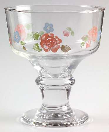 Tea Rose Glassware Footed Dessert