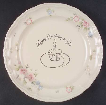Tea Rose "Happy Birthday" Dinner Plate