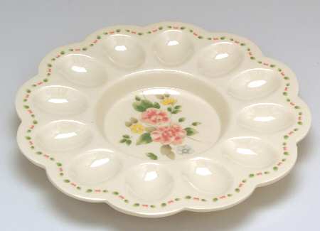 Tea Rose Melamine Deviled Egg Plate by Pfaltzgraff