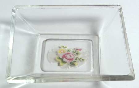 Tea Rose Glassware Dipping Dish
