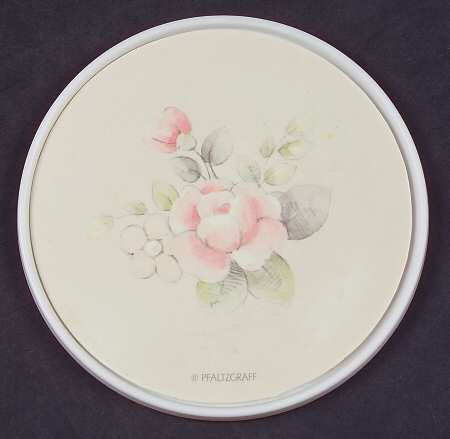 Tea Rose Round Coaster with Plastic Back by Pfaltzgraff