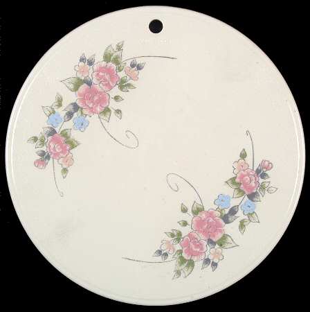 Tea Rose Round Plastic Cutting Board by Pfaltzgraff