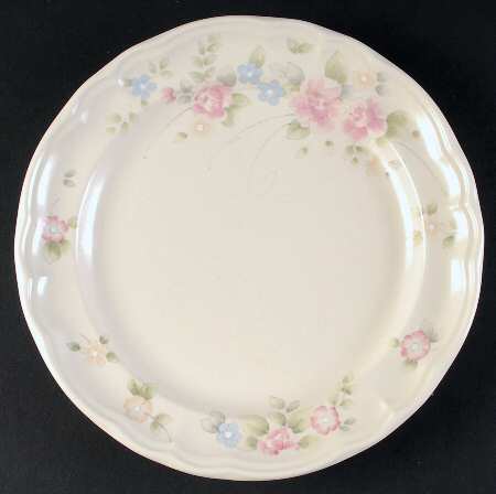 Tea Rose Dinner Plate with 15h Anniversary Backstamp