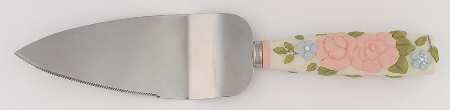 Tea Rose Resin Handle Cake Server by Pfaltzgraff