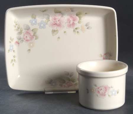 Tea Rose Individual Dipper Set (Bowl and Tray)