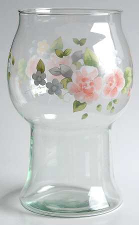 Tea Rose Glass Pillar Float Candleholder