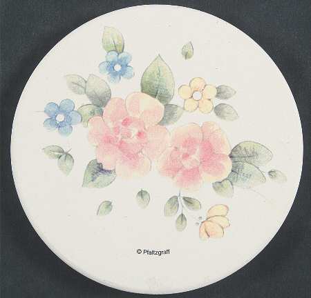 Tea Rose Cork Back Round Coaster