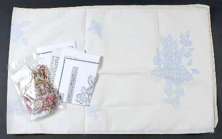 Tea Rose Cross Stitch-Embroidery Table Runner Kit