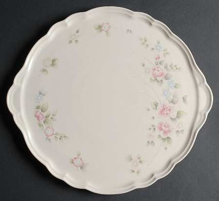 Tea Rose Handled Cake Plate by Pfaltzgraff