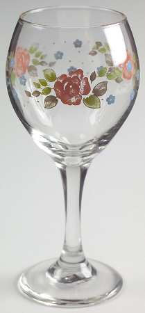 Tea Rose 10 Oz Glassware Wine Goblet by Pfaltzgraff