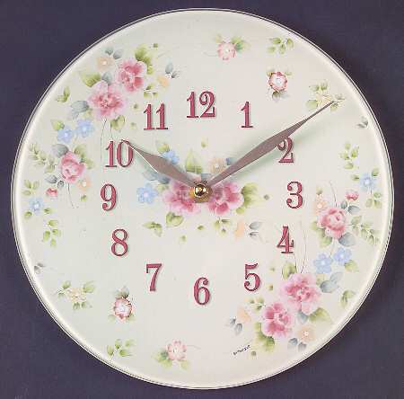 Tea Rose Tempered Glass Wall Clock
